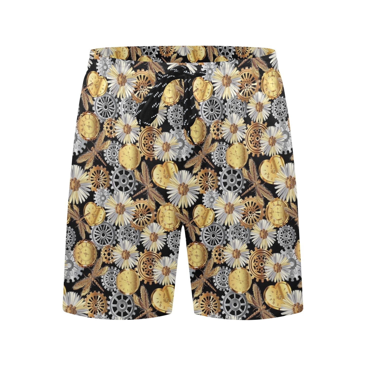 Steampunk Dragonfly Print Design LKS302 Men's Swim Trunks Beach Shorts