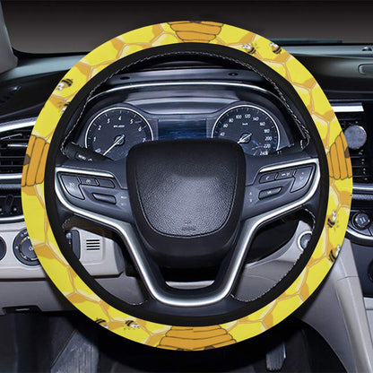 Honey Bee Print Design LKS303 Steering Wheel Cover with Elastic Edge