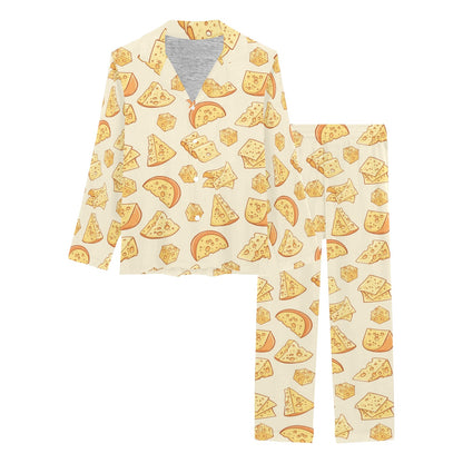 Cheese Pattern Print Design 01 Women's Long Pajama Set