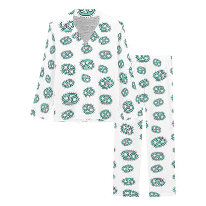 Cancer Zodiac Pattern Print Design 04 Women's Long Pajama Set