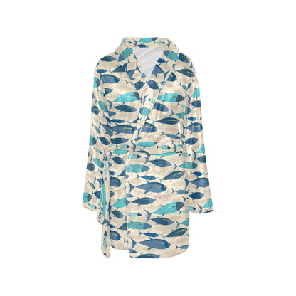 Tuna Fish Print Design LKS302 Women's Fleece Robe