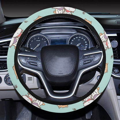 Shiba Inu Print Design LKS302 Steering Wheel Cover with Elastic Edge