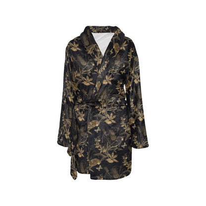 Parakeet Pattern Print Design A05 Women's Fleece Robe