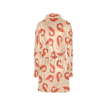 Prawn Pattern Print Design 02 Women's Fleece Robe