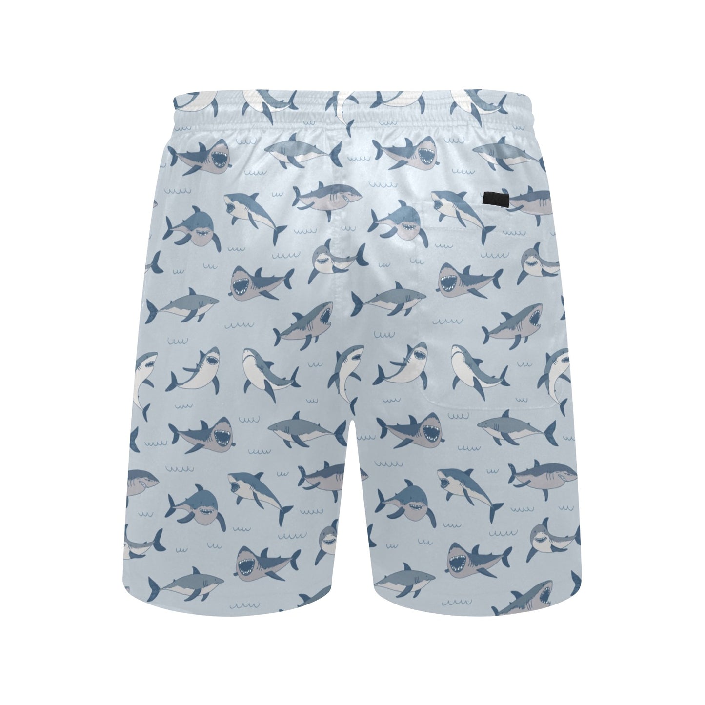 Shark Print Design LKS304 Men's Swim Trunks Beach Shorts