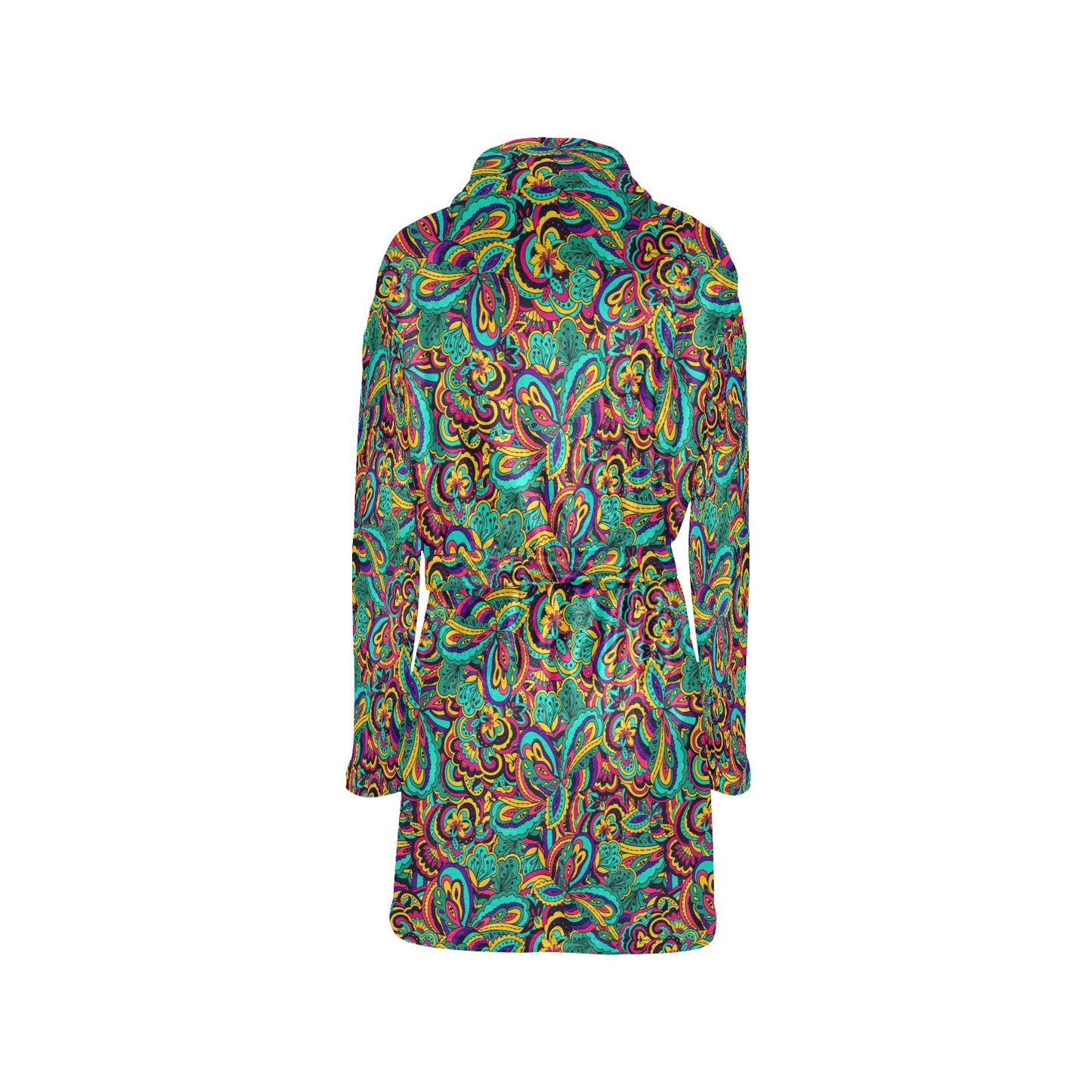 Psychedelic Trippy Floral Design Women's Fleece Robe