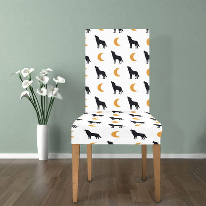 Wolf Moon Print Design LKS302 Dining Chair Slipcover