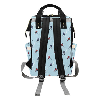 Hockey Player Print Design LKS302 Diaper Bag Backpack