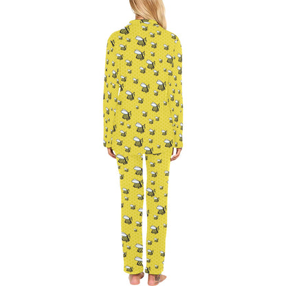 Bee Cute Print Design LKS308 Women's Long Pajama Set