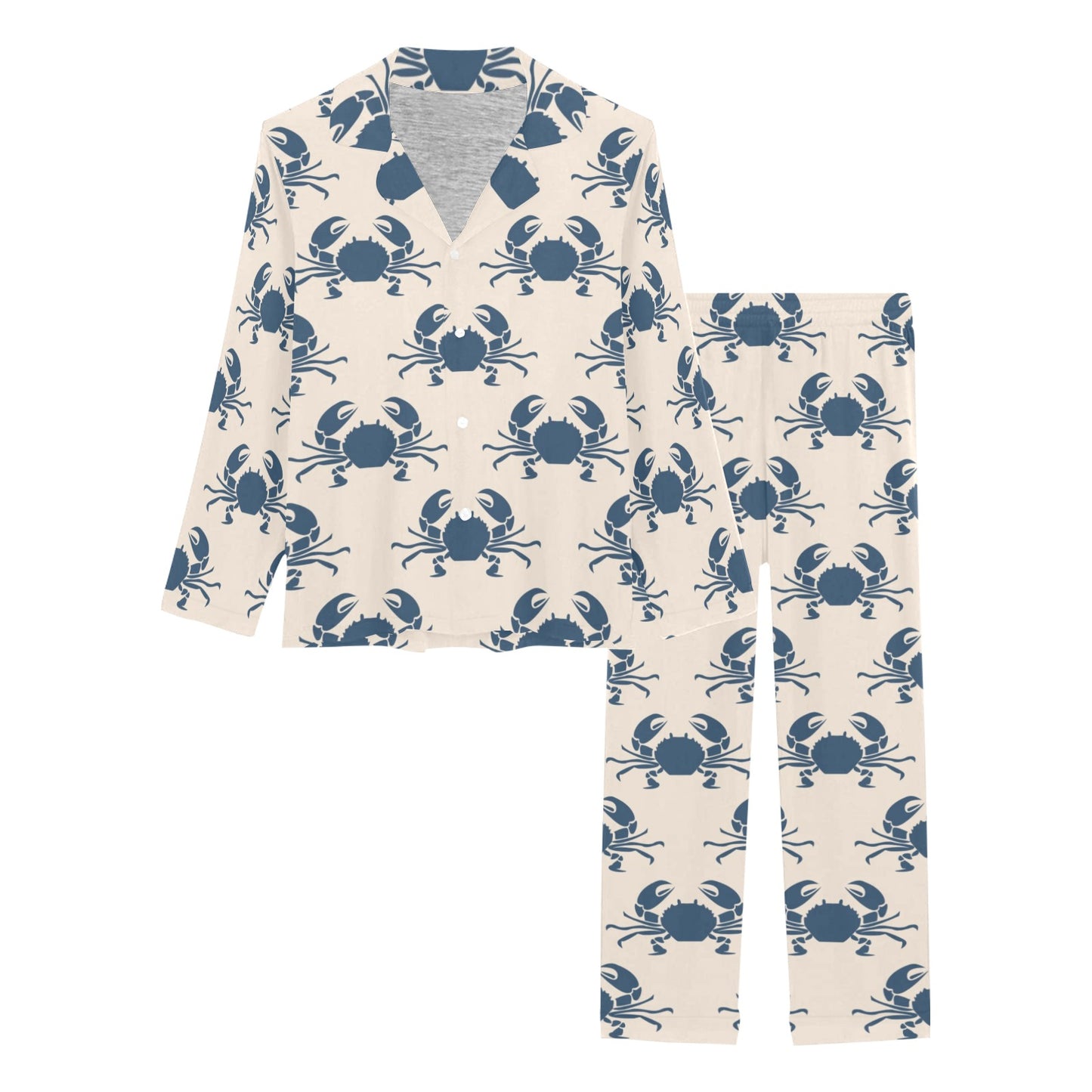 Crab Pattern Print Design 02 Women's Long Pajama Set