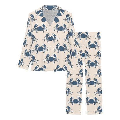 Crab Pattern Print Design 02 Women's Long Pajama Set