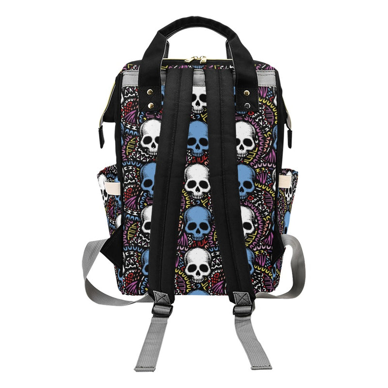 Skull Print Design LKS305 Diaper Bag Backpack