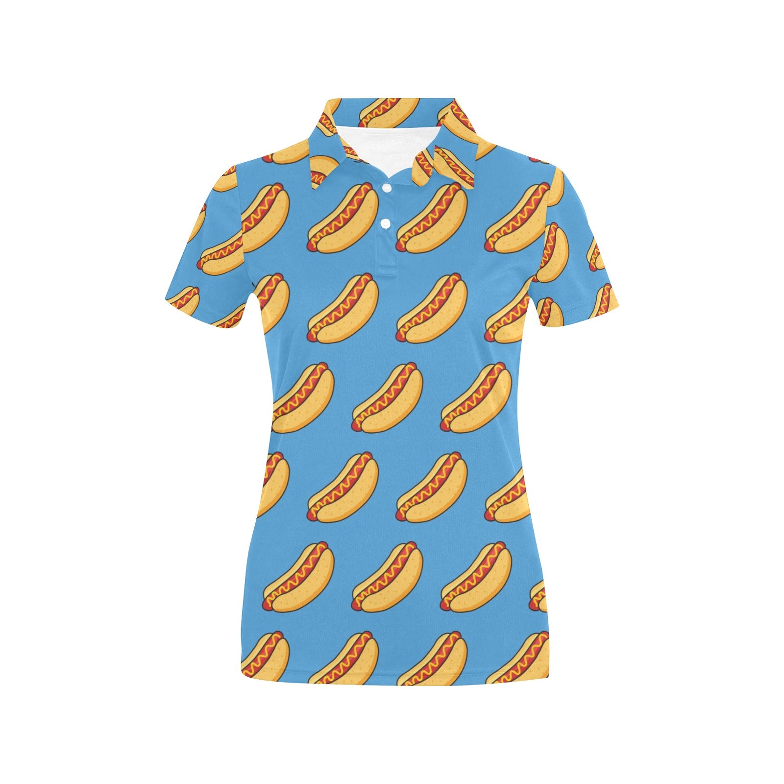 Hot Dog Pattern Print Design 02 Women's Polo Shirt