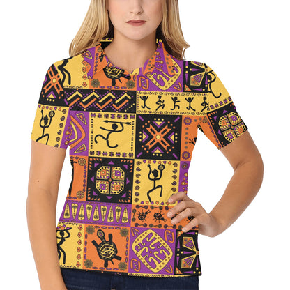 African Pattern Print Design 02 Women's Polo Shirt