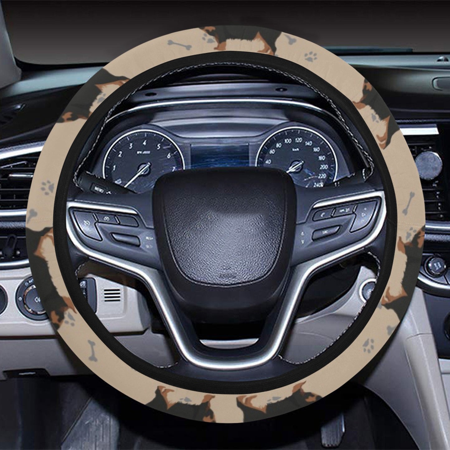 Tibetan Mastiffs Print Design LKS301 Steering Wheel Cover with Elastic Edge