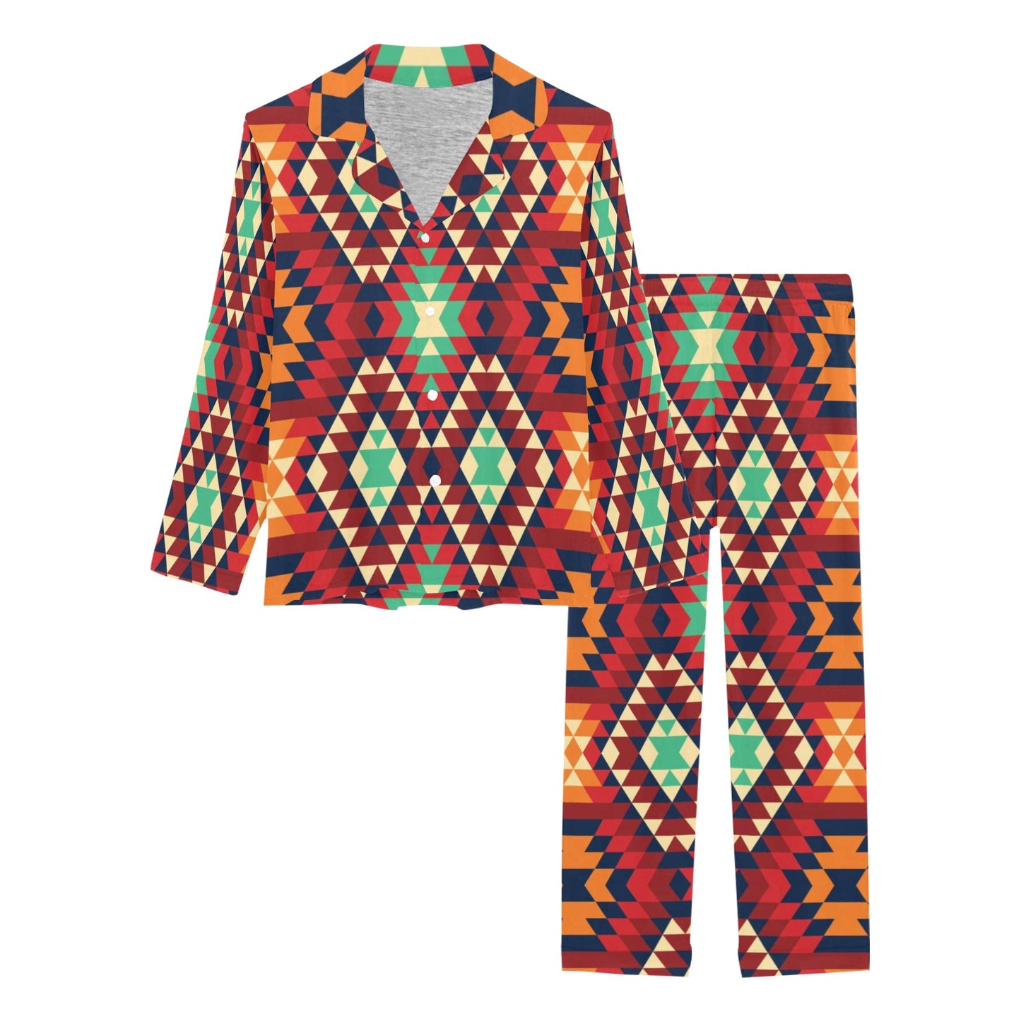 Native Pattern Print Design A07 Women's Long Pajama Set