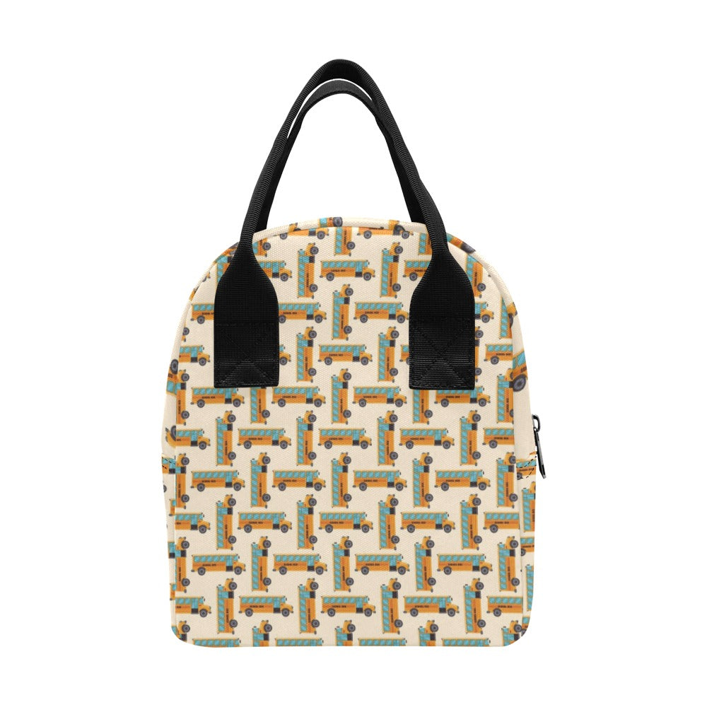 School Bus Print Design LKS305 Insulated Lunch Bag