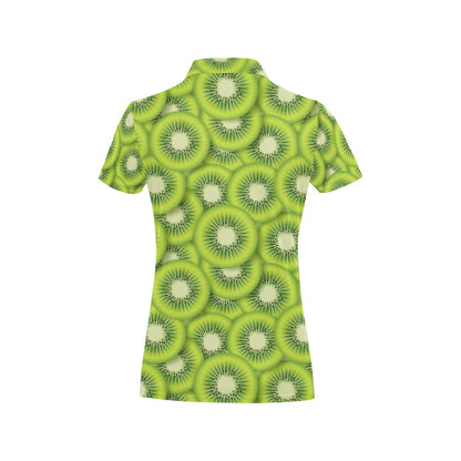 Kiwi Pattern Print Design KW01 Women's Polo Shirt