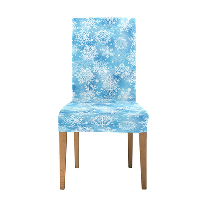 Snowflake Blue Print Design LKS301 Dining Chair Slipcover