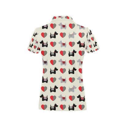 Scottish Terriers Print Design LKS3010 Women's Polo Shirt