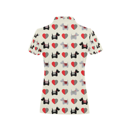 Scottish Terriers Print Design LKS3010 Women's Polo Shirt