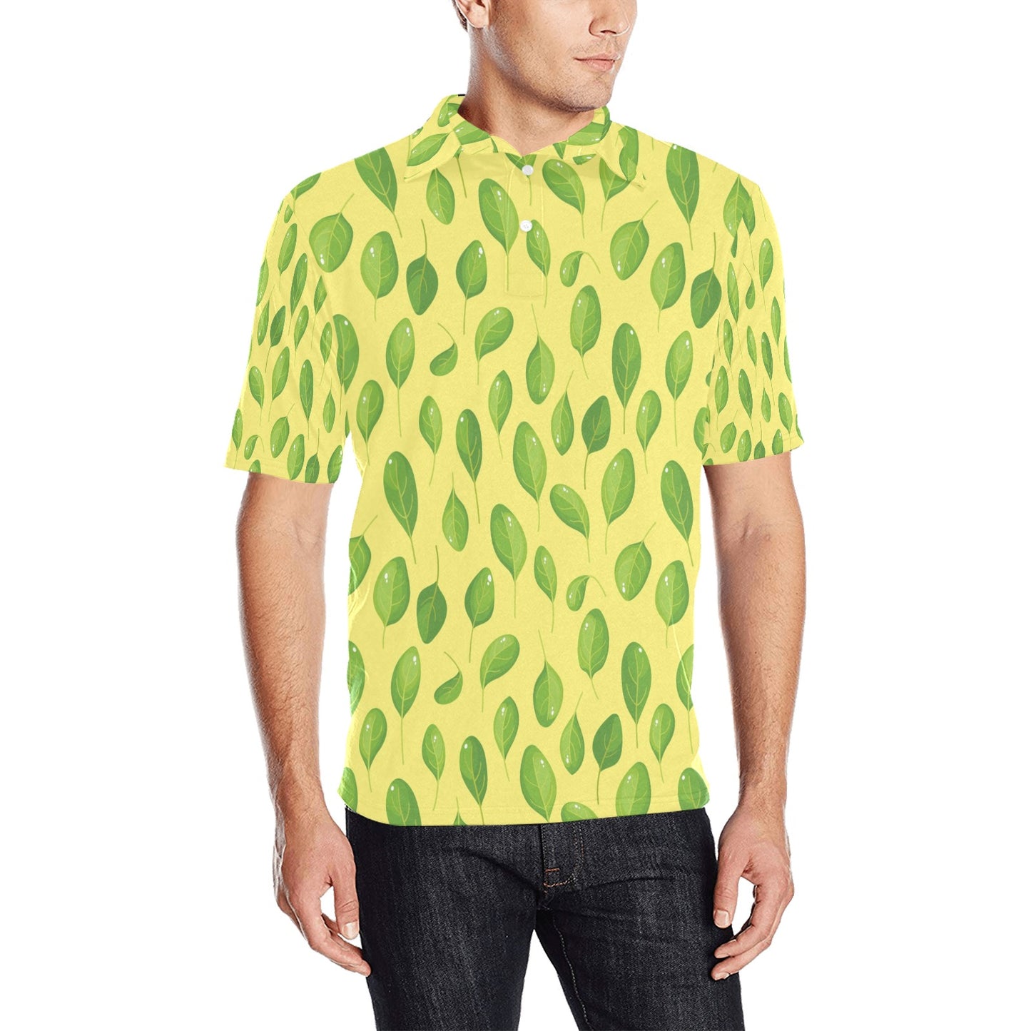 Spinach Print Design LKS302 Men Polo Shirt