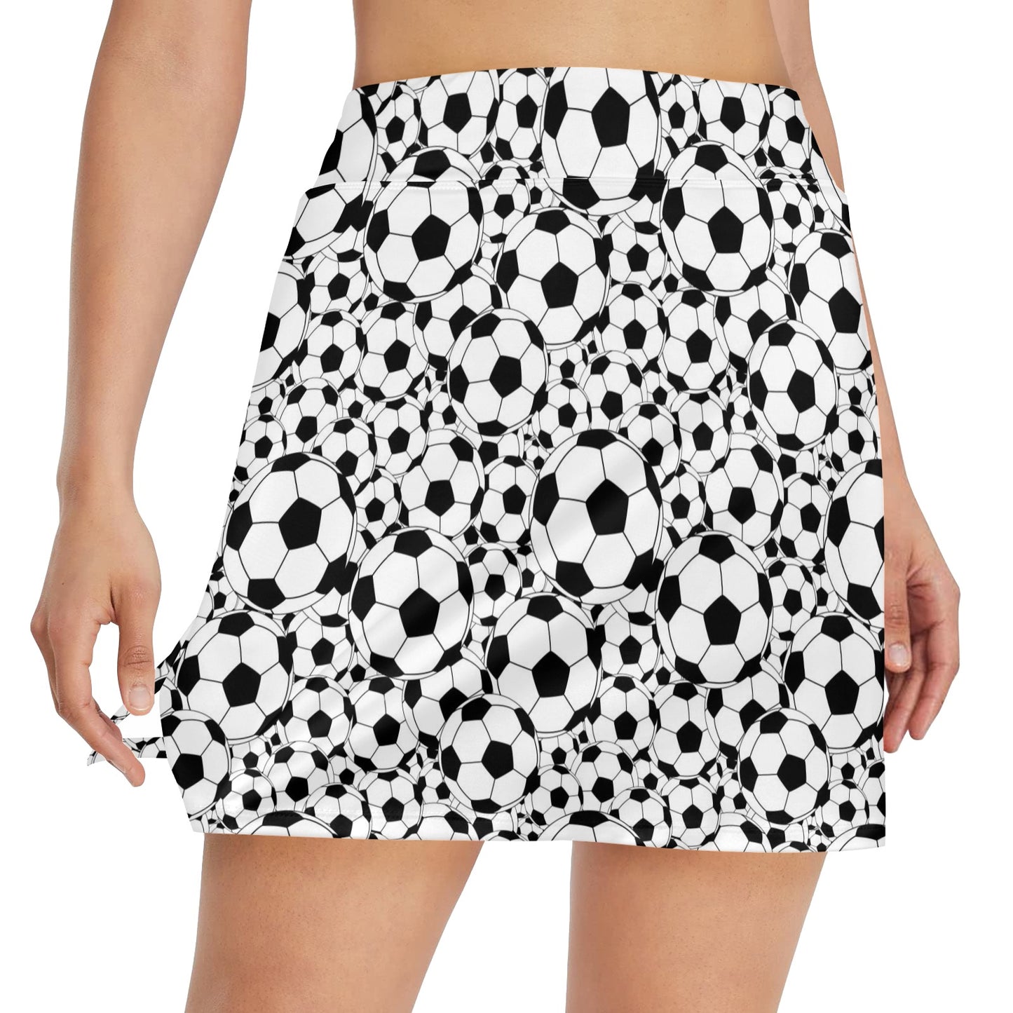 Soccer Ball Print Design LKS301 17" Golf & Pickleball Skort with Pockets