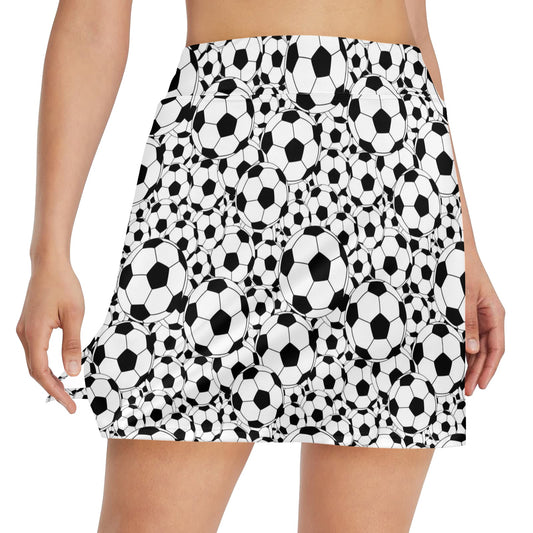 Soccer Ball Print Design LKS301 17" Golf & Pickleball Skort with Pockets