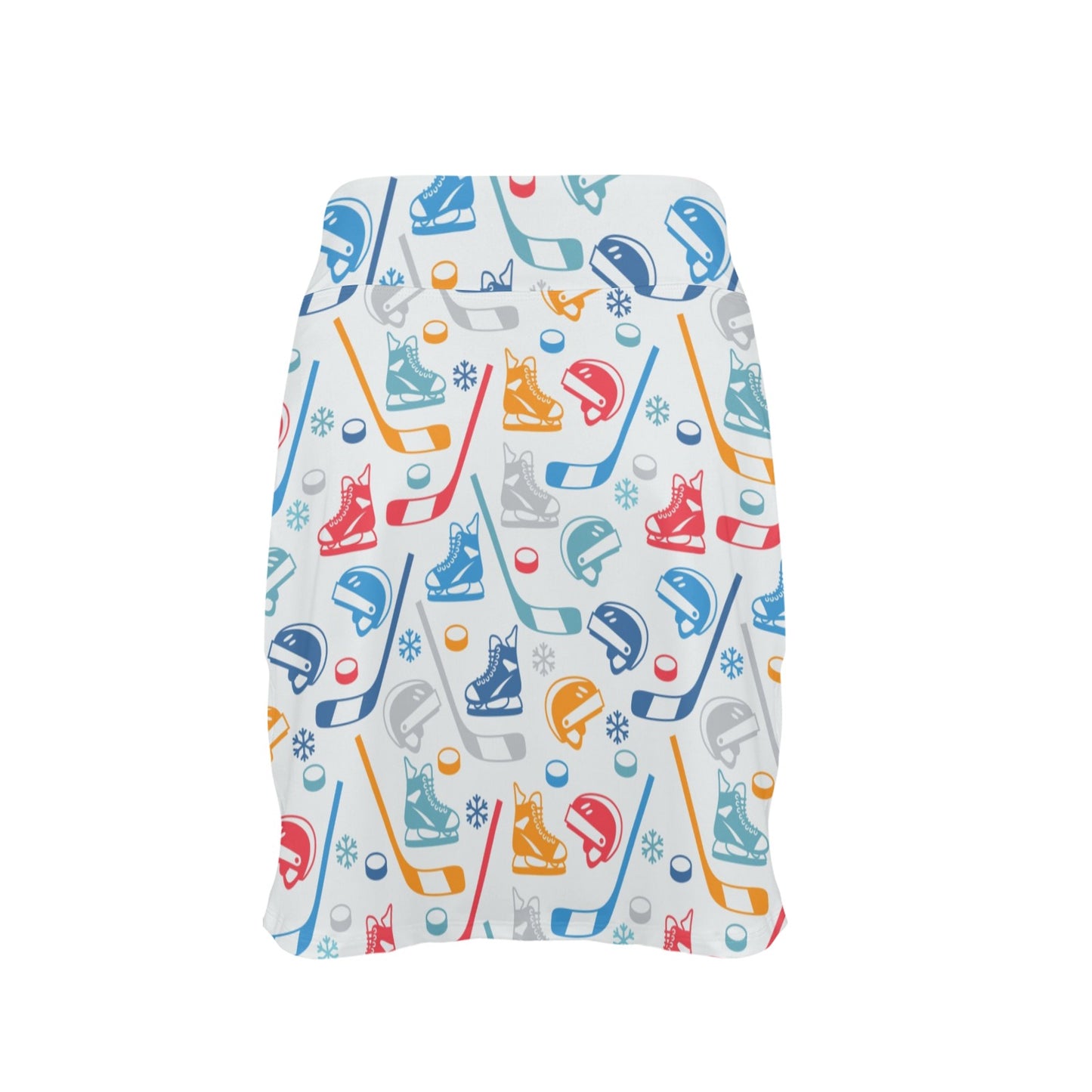 Hockey Equipment Print Design LKS301 17" Golf & Pickleball Skort with Pockets