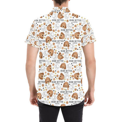 Setters Irish Print Design LKS301 Men Short Sleeve Button Up Shirt