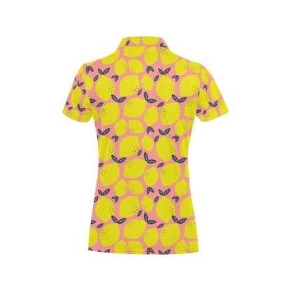 Lemon Pattern Print Design LM03 Women's Polo Shirt