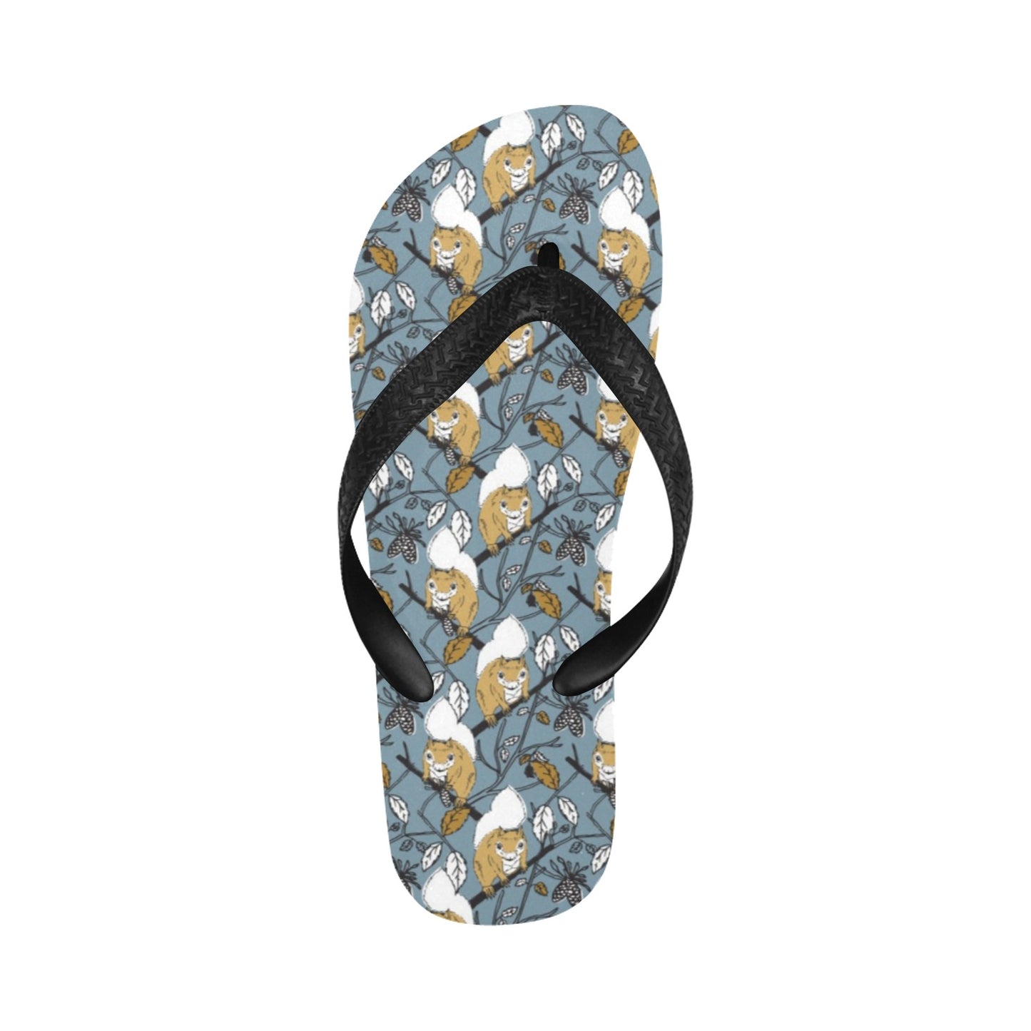 Squirrel Print Design LKS305 Flip Flops