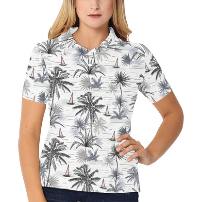 Pacific island Pattern Print Design A04 Women's Polo Shirt