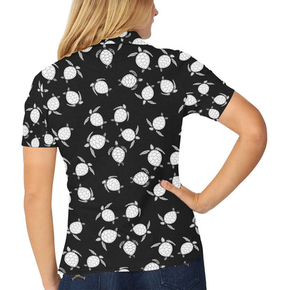 Sea Turtle Print Design LKS303 Women's Polo Shirt