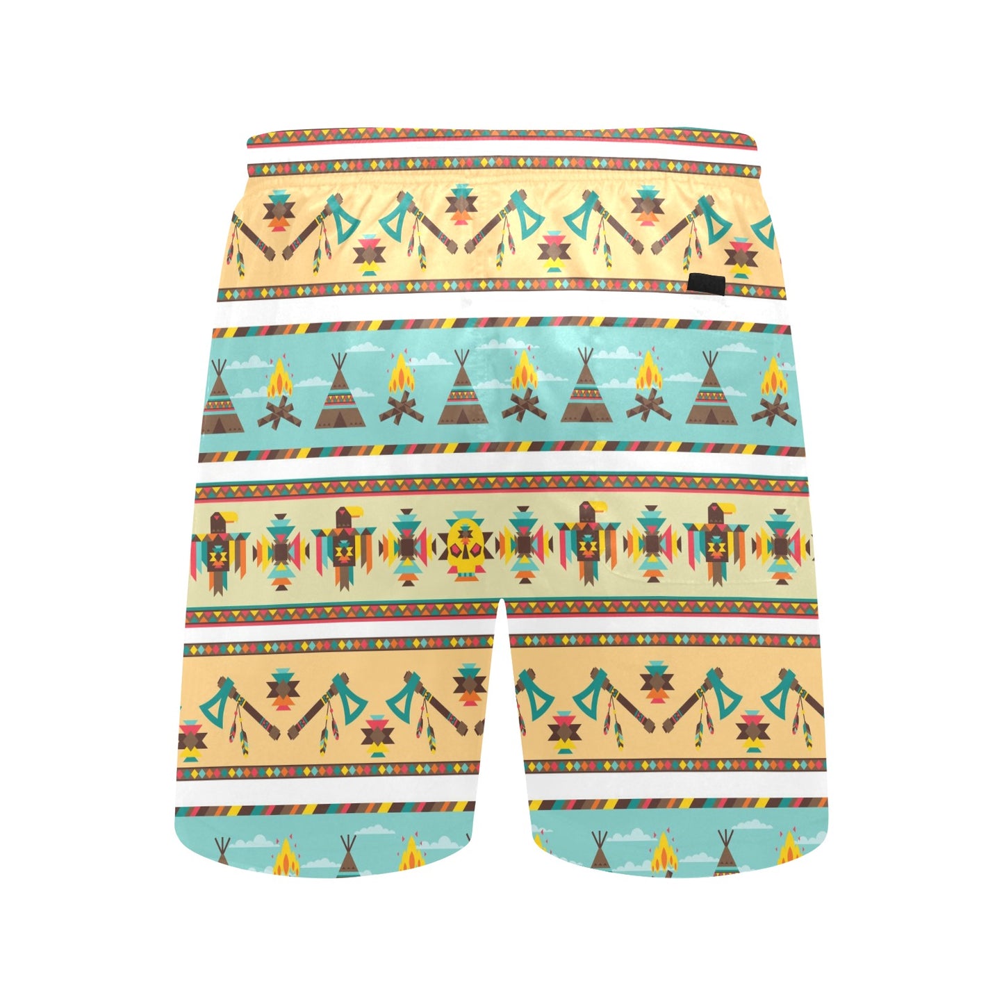 American indian Life Pattern Men's Swim Trunks Beach Shorts