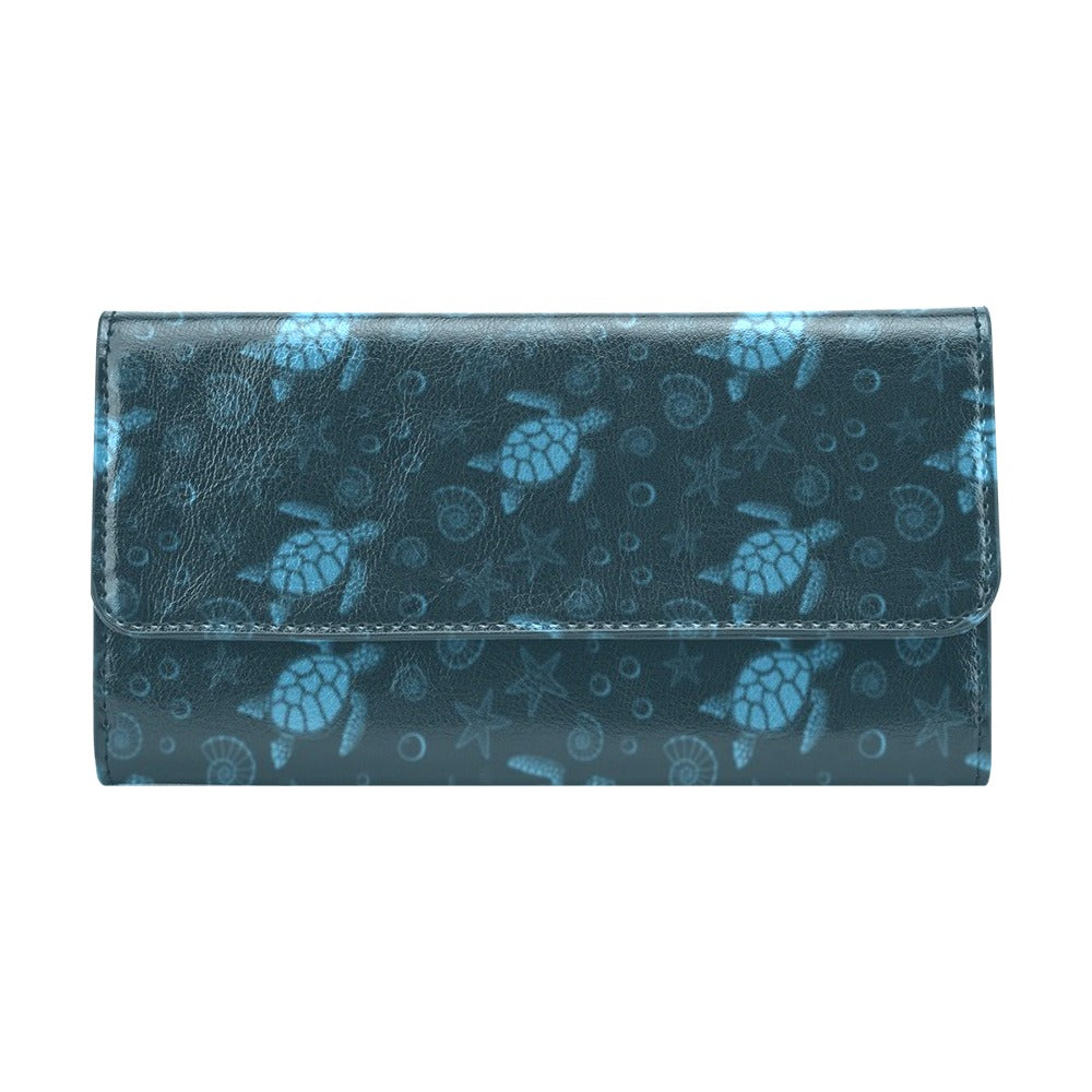 Sea Turtle Print Design LKS308 Women's Trifold Wallet