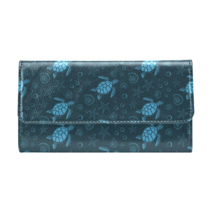 Sea Turtle Print Design LKS308 Women's Trifold Wallet