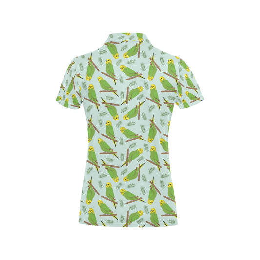 Budgerigar Pattern Print Design 04 Women's Polo Shirt