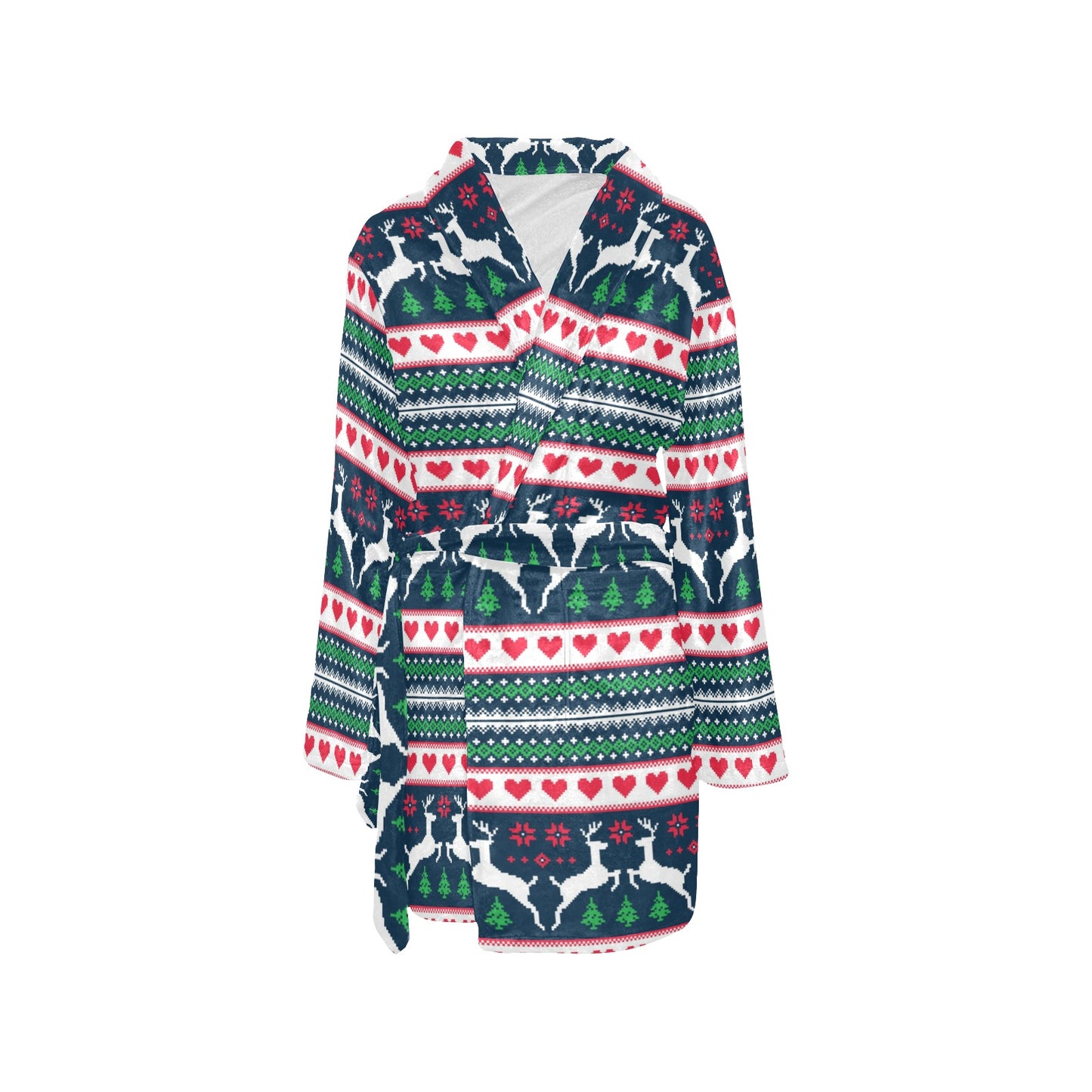 Reindeer Pattern Print Design 03 Women's Fleece Robe