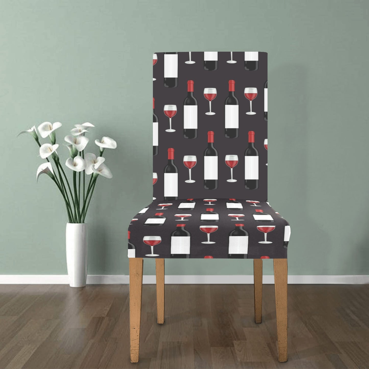 Wine Print Design LKS309 Dining Chair Slipcover