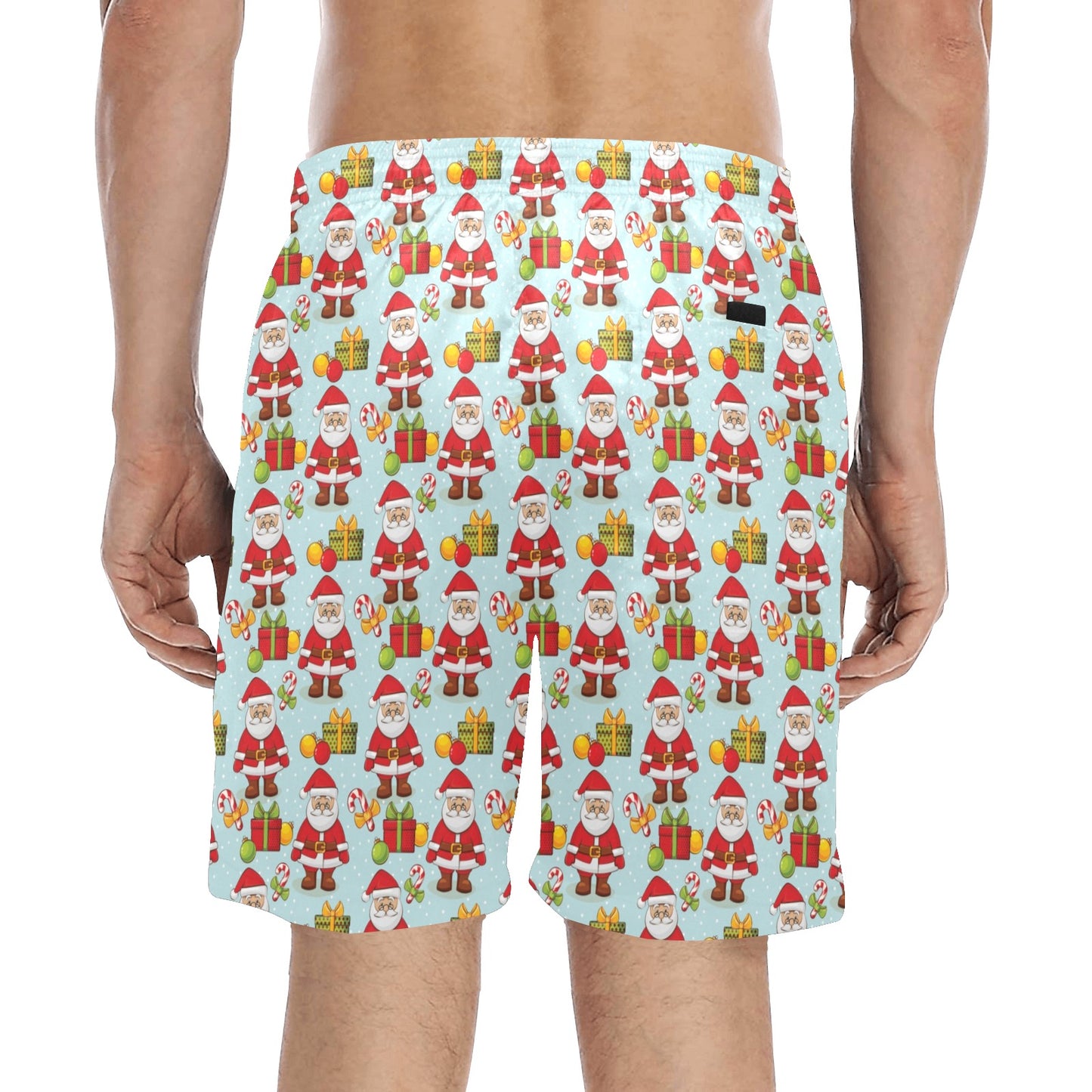 Santa Christmas Themed Print Design LKS303 Men's Swim Trunks Beach Shorts