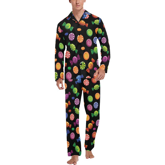 Candy Pattern Print Design 01 Men's Long Pajama Set