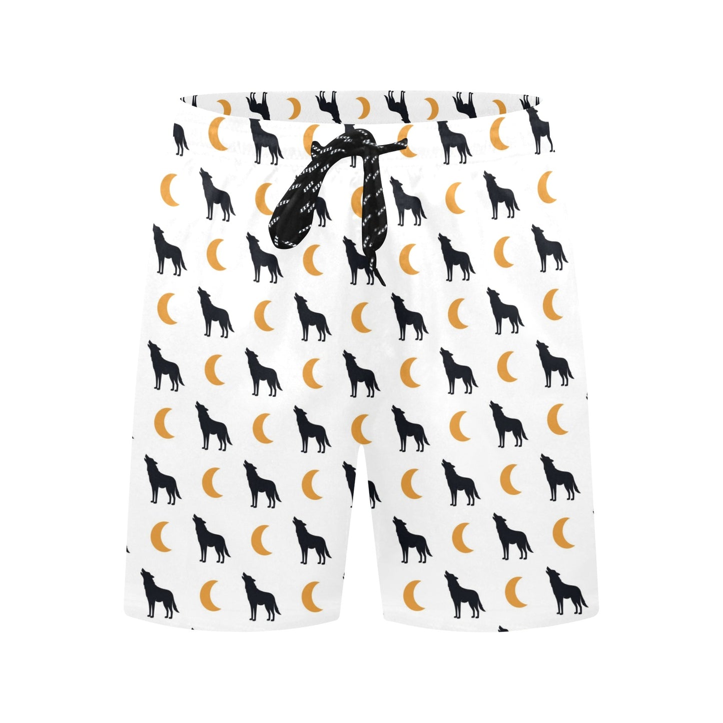 Wolf Moon Print Design LKS302 Men's Swim Trunks Beach Shorts
