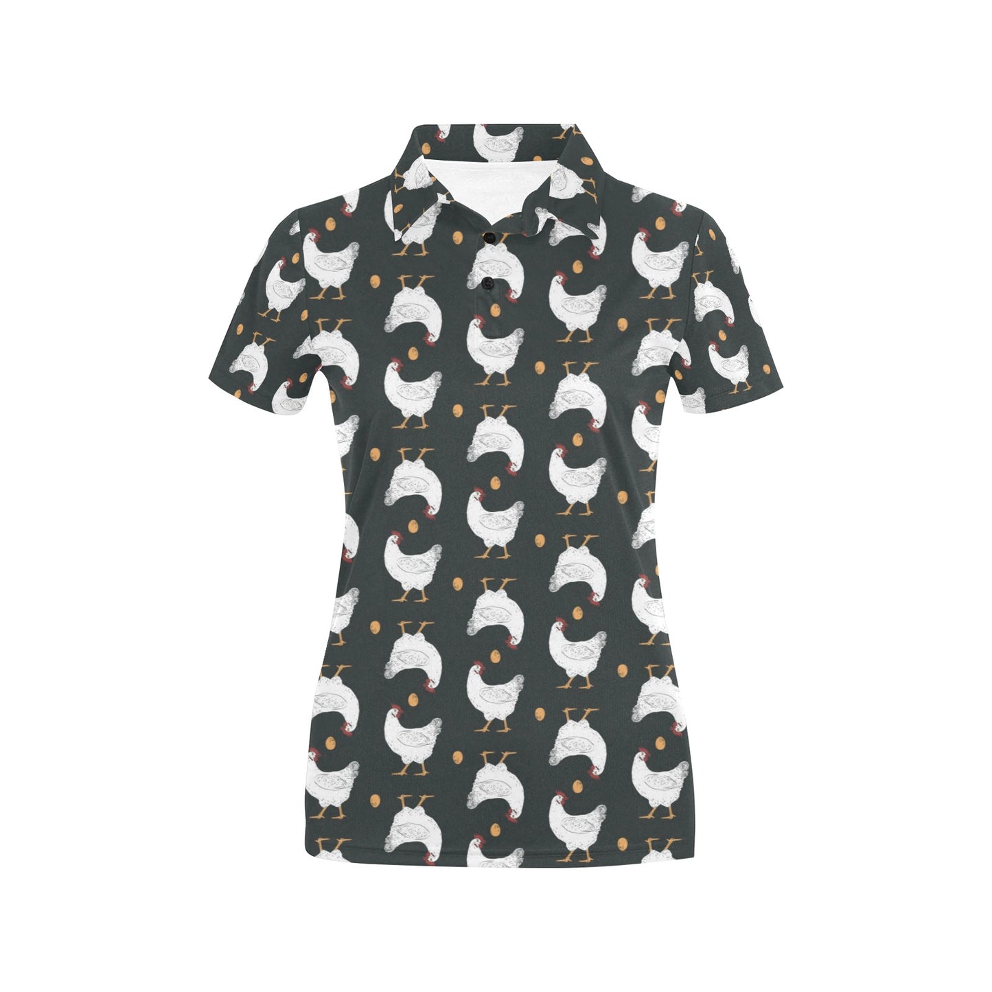 Chicken Pattern Print Design 06 Women's Polo Shirt