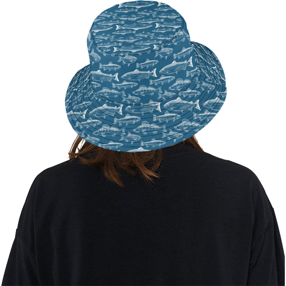 Salmon Fish Print Design LKS301 Unisex Bucket Hat