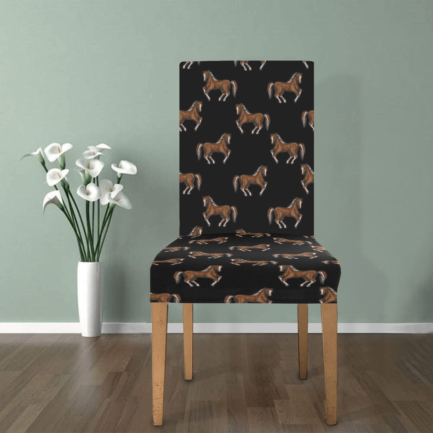 Horse Print Design LKS3010 Dining Chair Slipcover