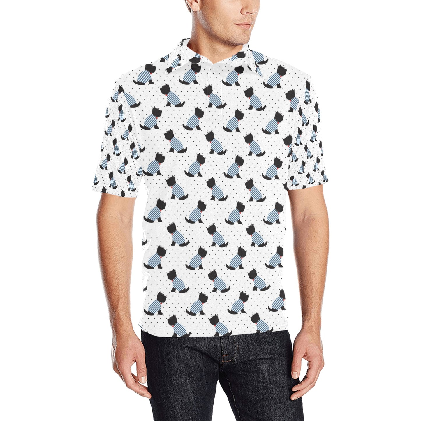 Scottish Terriers Print Design LKS3013 Men Polo Shirt
