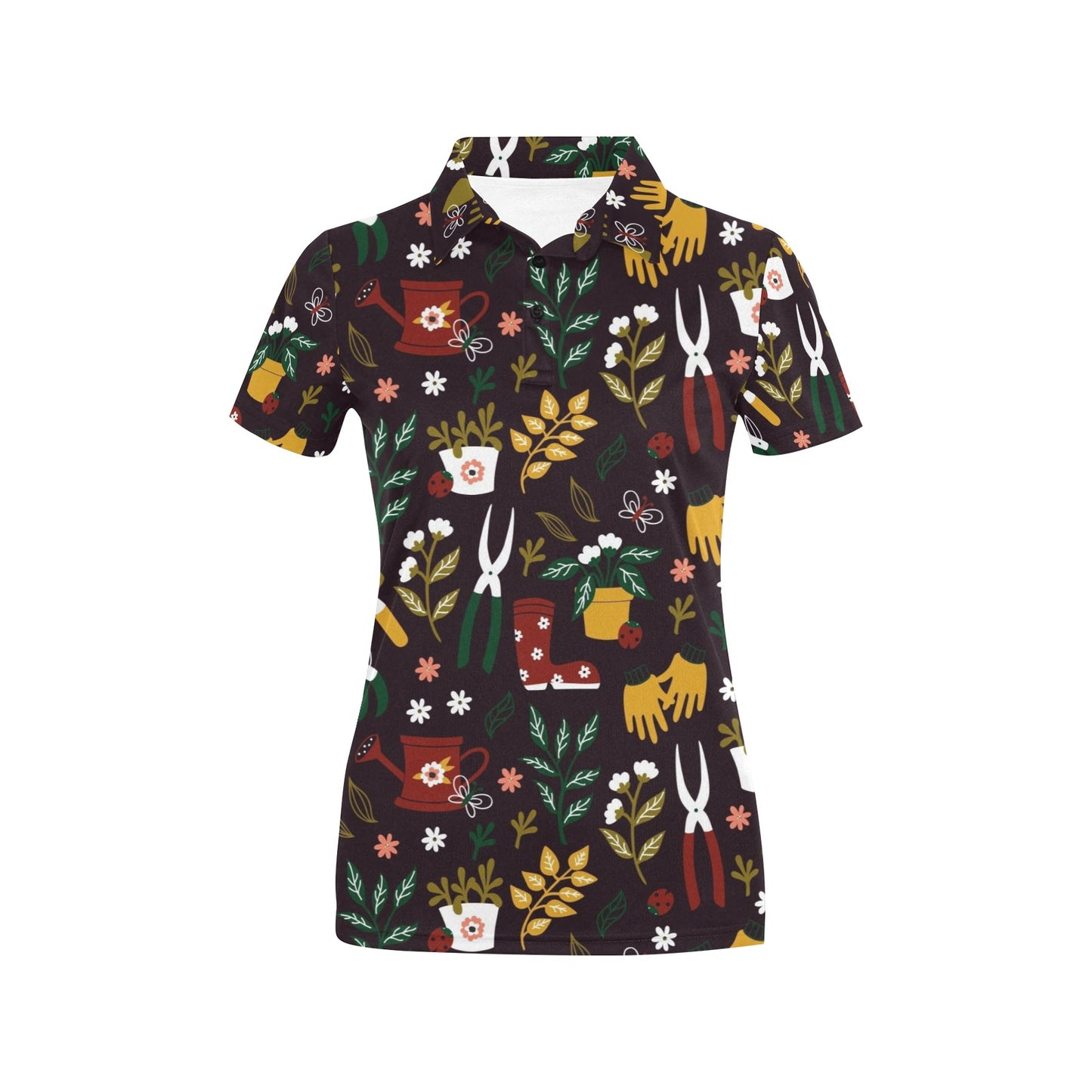 Gardening Pattern Print Design G05 Women's Polo Shirt