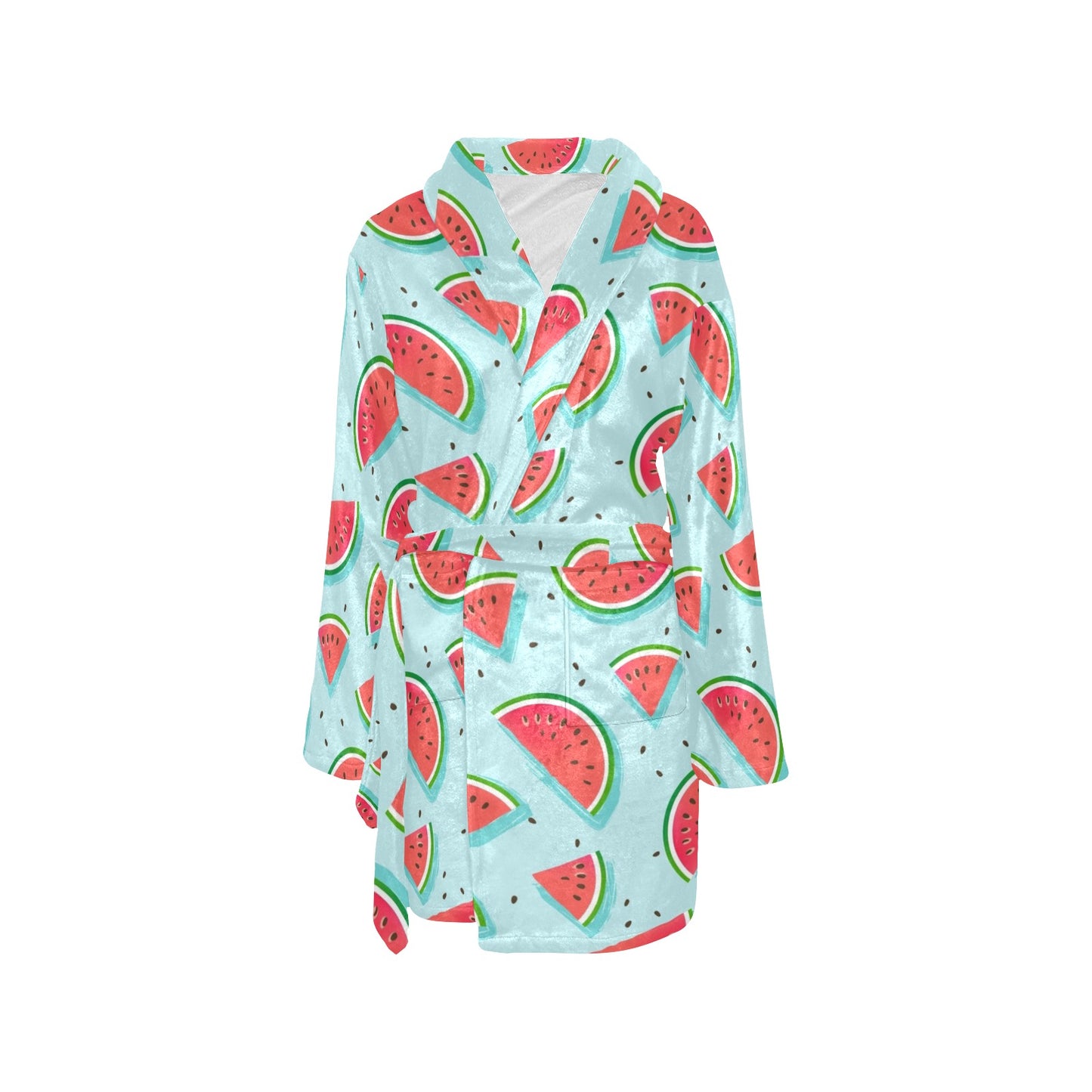 Watermelon Pattern Print Design WM03 Women's Fleece Robe