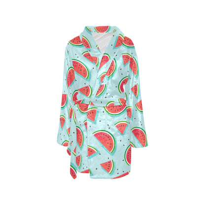 Watermelon Pattern Print Design WM03 Women's Fleece Robe